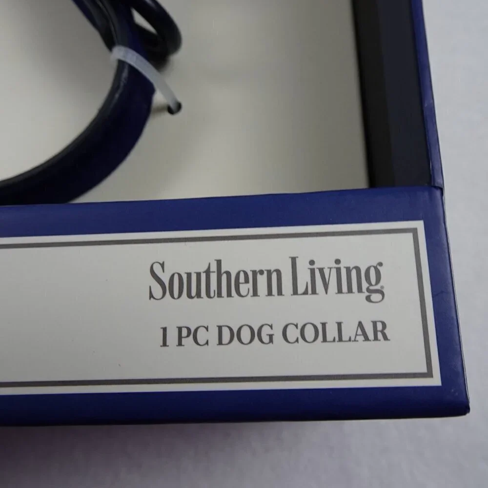 Southern Living Faux Leather Dog Collar Size XS / SMALL Blue Adjustable